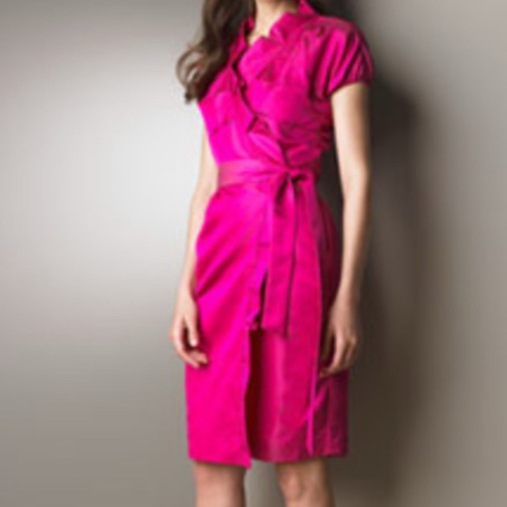 Diane Von Furstenberg Vibrant Pink Wrap Dress
